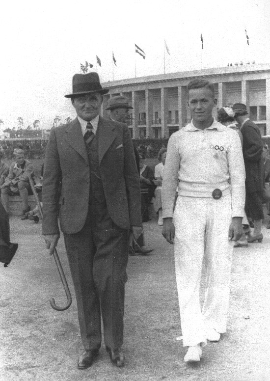 Olympia 1936 Hans_Arendt mit Vater