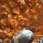 Green vegetable soup with tomato soup